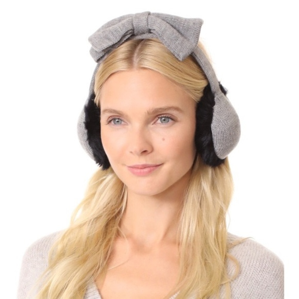 NWT Kate Spate Half Bow Faux Fur Earmuffs